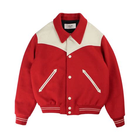 celine bomber jacket red